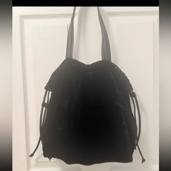 Victorias Secret VELVET Rhinestone Bling Drawstring Tote Bag Purse New W/O Tag C - Picture 3 of 6